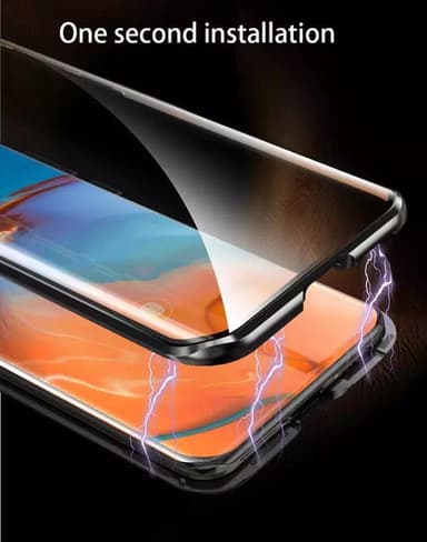 Dobbeltsidig mobiltelefonveske med herdet glass - Huawei P40 - Svart