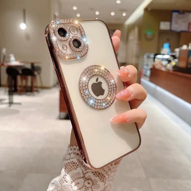 Elegant mobiltelefondeksel Sparkle & Bling Rose gull iPhone 14 Pro Max