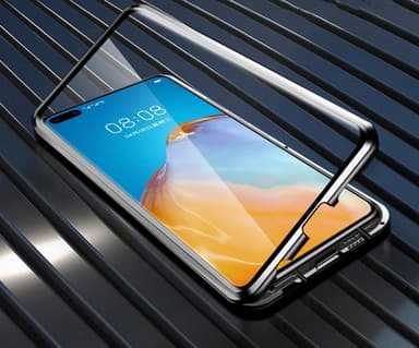 Dobbeltsidig mobiltelefonveske med herdet glass - Huawei P40 - Svart