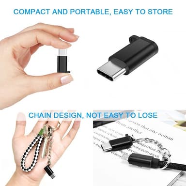 Micro USB til USB-C adapter - svart