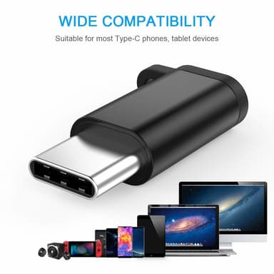 Micro USB til USB-C adapter - svart
