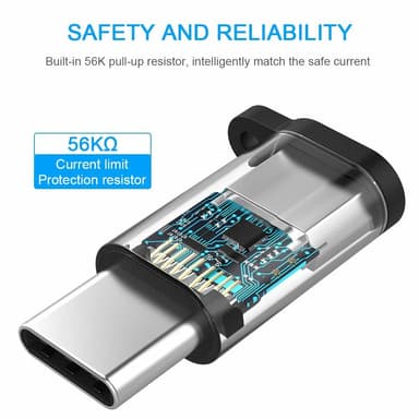 Micro USB til USB-C adapter - svart