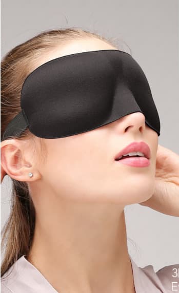 Sovemaske, sort 3D 2 stk.
