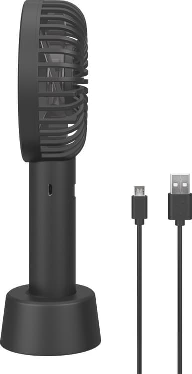 USB håndvifte med ståfunksjon, sort