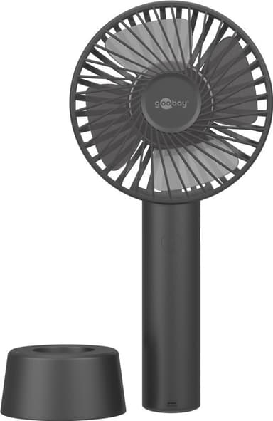 USB håndvifte med ståfunksjon, sort