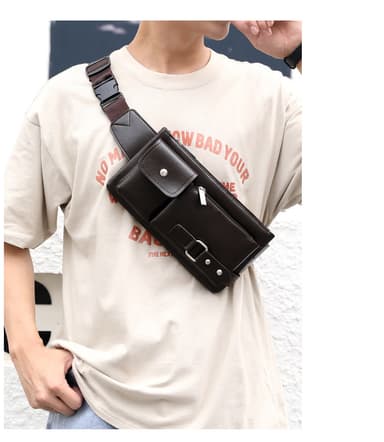 Business messenger bag skulderveske midjeveske Brun