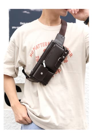Business messenger bag skulderveske midjeveske Brun