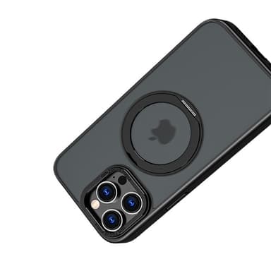 Magnetisk beskyttende telefonveske med usynlig stativ for iPhone Sort iPhone 15 Pro