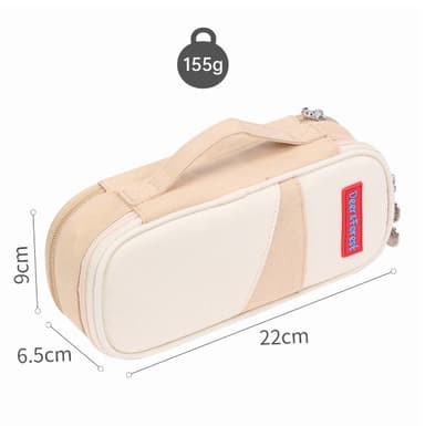 Penneveske med stor kapasitet Beige