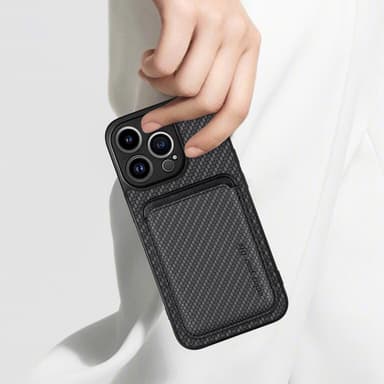Magnetisk fallsikker kortholderveske med flere kortspor for iPhone Sort iPhone 14 Pro Max