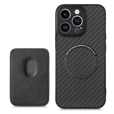 Magnetisk fallsikker kortholderveske med flere kortspor for iPhone Sort iPhone 14 Pro Max