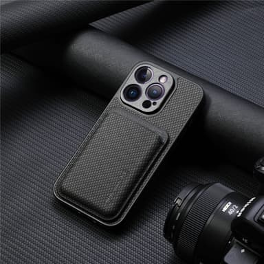 Magnetisk fallsikker kortholderveske med flere kortspor for iPhone Sort iPhone 14 Pro Max