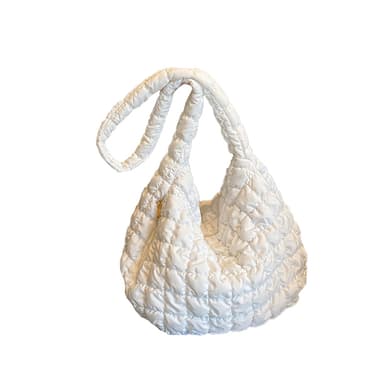Lettveske Nylon vattert skulderpolstring Crossbody-veske Hvit