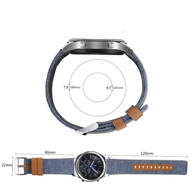 Universal erstatningsklokkerem for Samsung 22mm Grå