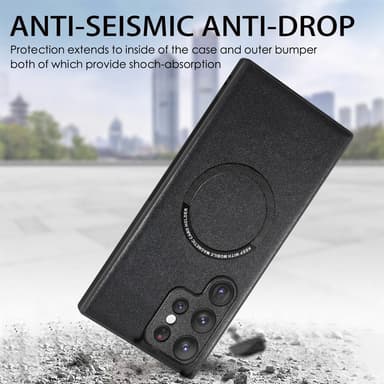 Magnetisk telefonveske i imitert skinn til Samsung Sort Samsung Galaxy S24