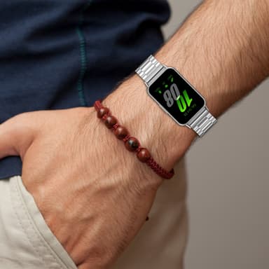 Klokkerem i rustfritt stål for Samsung Galaxy Fit 3 Sølv