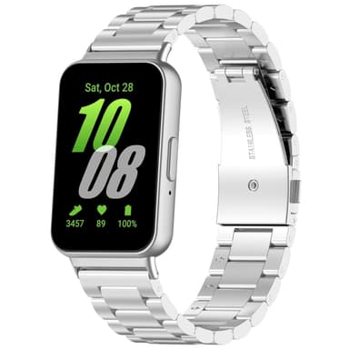 Klokkerem i rustfritt stål for Samsung Galaxy Fit 3 Sølv