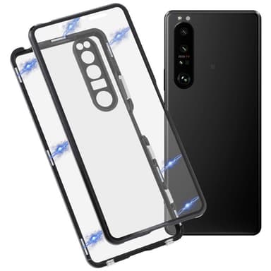 Dobbeltsidig magnetisk telefondeksel med skjermbeskytter, personvern Sony Xperia III