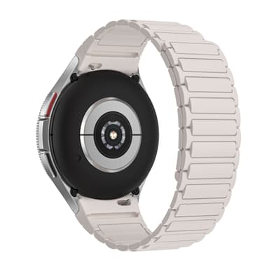 Magnetisk silikonklokkerem for Samsung Galaxy Watch 4, 4 Classic Hvit