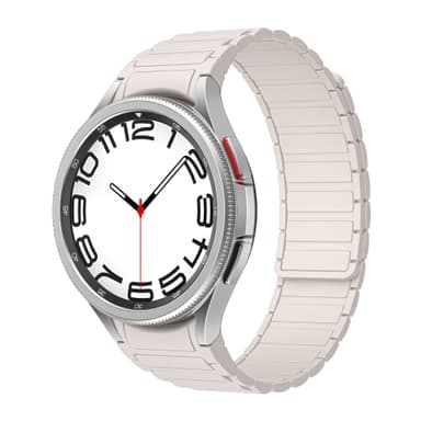 Magnetisk silikonklokkerem for Samsung Galaxy Watch 4, 4 Classic Hvit