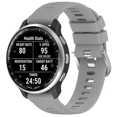 Silikonklokkerem for Garmin D2 Air X10(43mm), Garmin Bounce, Garmin Active5 Grå