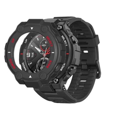 Smart beskyttende klokkedeksel for Huami Amazfit T-Rex Svart+rød