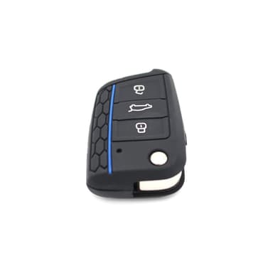 Silikon bilnøkkeldeksel Golf 7/Lingdu/New Octavia/Karoq/Kodiak/Komik/Yedi Svart + blå