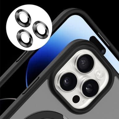 iPhone magnetisk deksel med linsebeskyttere, støtsikker, støtter Magsafe iPhone 15
