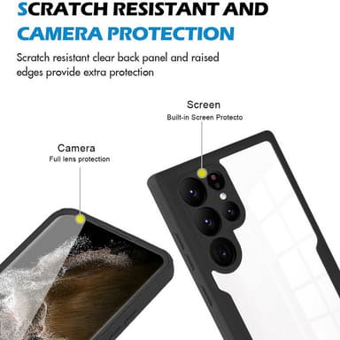 TPU-materiale 360° alt-inkludert mobiltelefondeksel for Samsung-telefoner Sort Samsung A22 4G