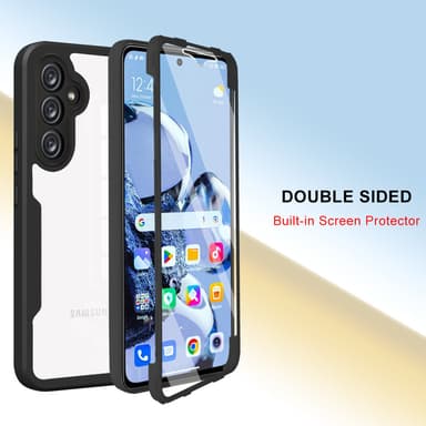 TPU-materiale 360° alt-inkludert mobiltelefondeksel for Samsung-telefoner Sort Samsung A22 4G