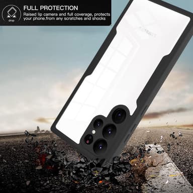 TPU-materiale 360° alt-inkludert mobiltelefondeksel for Samsung-telefoner Sort Samsung A22 4G
