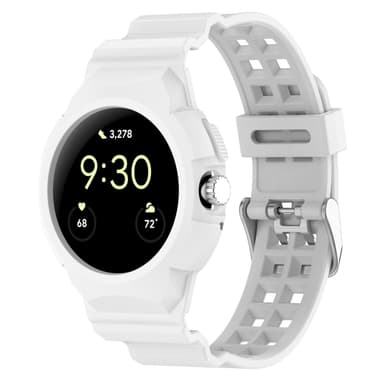 Integrert TPU-klokkerem Støtsikker for Google Pixel Watch 1/2 Hvit