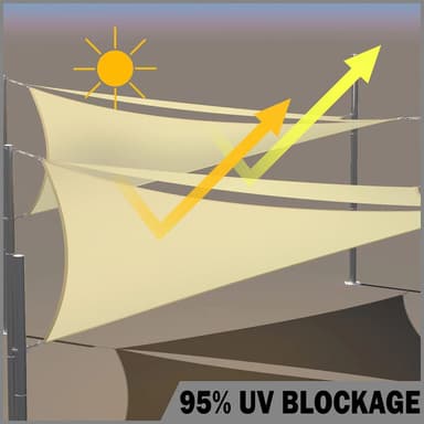 Triangle Sun Shade seiltakmarkise, for strandterrasse, UV-blokk Beige S
