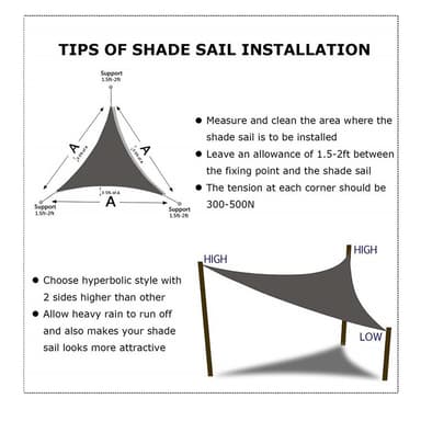 Triangle Sun Shade seiltakmarkise, for strandterrasse, UV-blokk Beige S