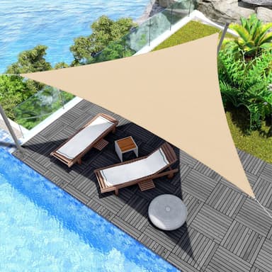 Triangle Sun Shade seiltakmarkise, for strandterrasse, UV-blokk Beige S