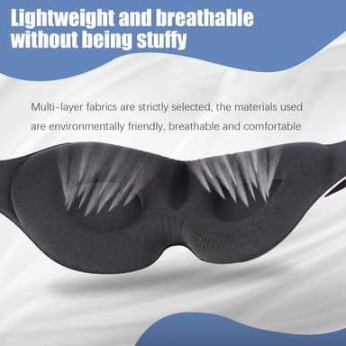 3D sovemaske med ekstrautstyr Sort
