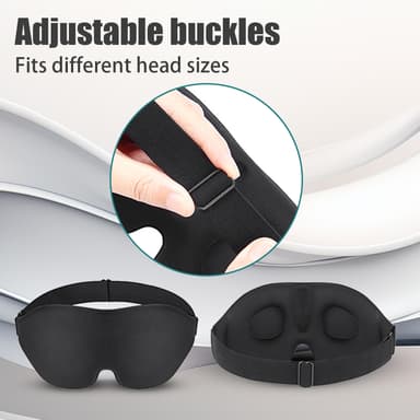 3D sovemaske med ekstrautstyr Sort