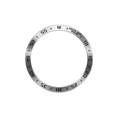 Sliver Circle in Lettering Type Klokkeramme kompatibel med Samsung Watch 6 Sølv 40.5mm/47mm