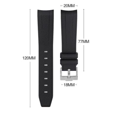 Silikonreim for Omega Swatch co-branded månelanding planetklokke Sort