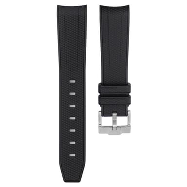 Silikonreim for Omega Swatch co-branded månelanding planetklokke Sort