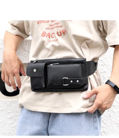Business messenger bag skulderveske midjeveske Sort