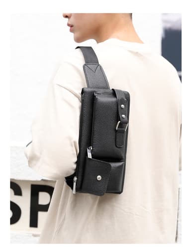 Business messenger bag skulderveske midjeveske Sort