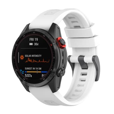Silikonklokkerem for Garmin Fenix 7S 20mm Hvit