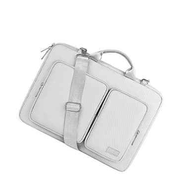 Laptop-koffert med skulderreim Sølvgrå L