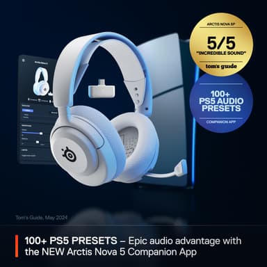 SteelSeries Arctis Nova 5 gaming headset (PS5, hvit)