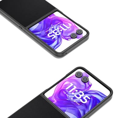 ABEEL til Motorola Razr 50 Ultra 5G Deksel Ekte PC-telefonveske i kuskinn svart ramme