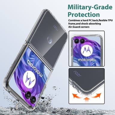 For Motorola Razr 50 Ultra 5G Deksel TPU+Akryl Transparent Telefonveske, Integrert Design