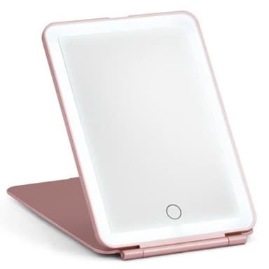 ""UNIQ Sammenleggbart Oppladbart LED-speil – Vanity Reisespeil - Rosa