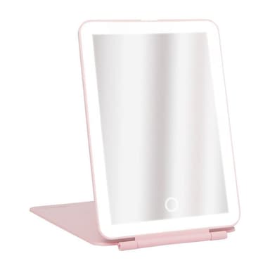 ""UNIQ Sammenleggbart Oppladbart LED-speil – Vanity Reisespeil - Rosa