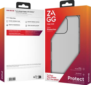 Zagg iPhone 16 Pro gjennomsiktig deksel